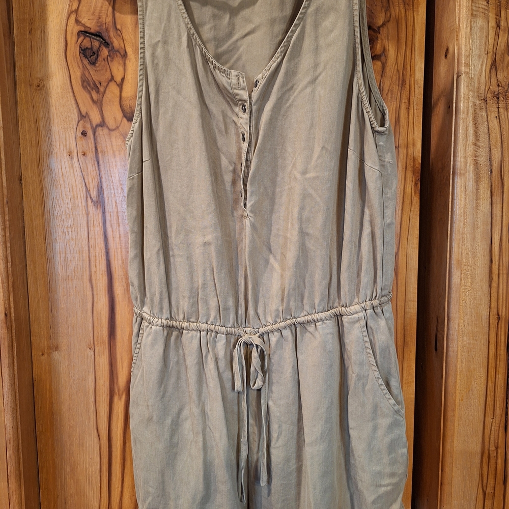 Casual Tan Sleeveless Romper